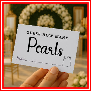 Guess How Many Pearls Wedding Bridal Shower Game Enclosure Card