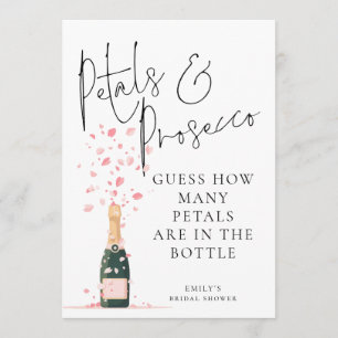 Guess How Many Petals Prosecco Bridal Shower Game Invitation