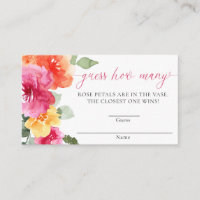 Guess how many pink orange peony baby shower 