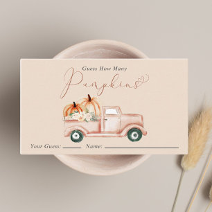 Guess How Many Pumpkins Baby Shower Game Enclosure Card