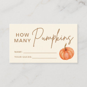 Guess How Many Pumpkins Baby Shower Game  Enclosure Card