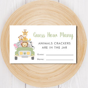 Guess How Many Safari Baby Shower Game Enclosure Card