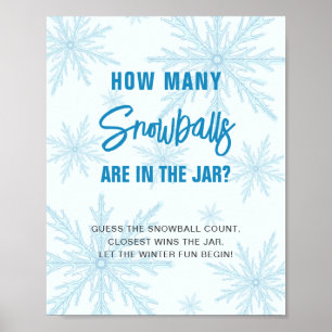 Guess How Many Snowballs Winter Baby Shower Poster