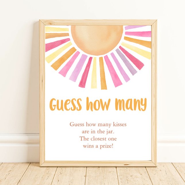 Guess how many sunshine boho baby shower game poster (Creator Uploaded)