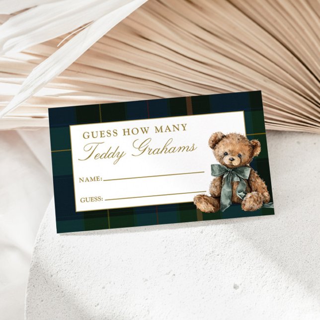 Guess How Many Teddy Grahams Baby Shower Game Enclosure Card (Creator Uploaded)