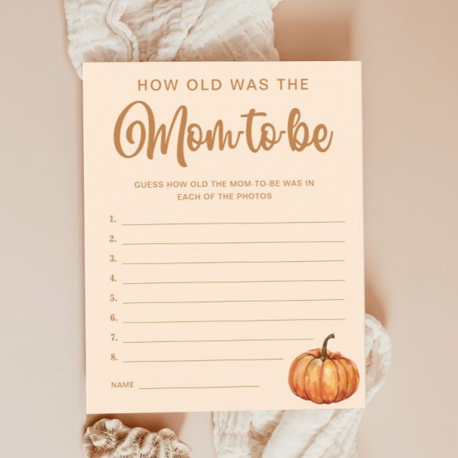 Guess How was Old the Mum Pumpkin Baby Shower Game (Creator Uploaded)