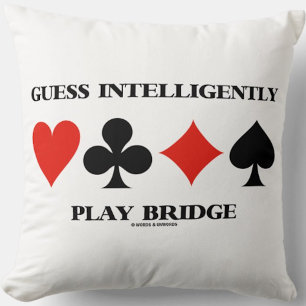 Guess Intelligently Play Bridge Four Card Suits Cushion