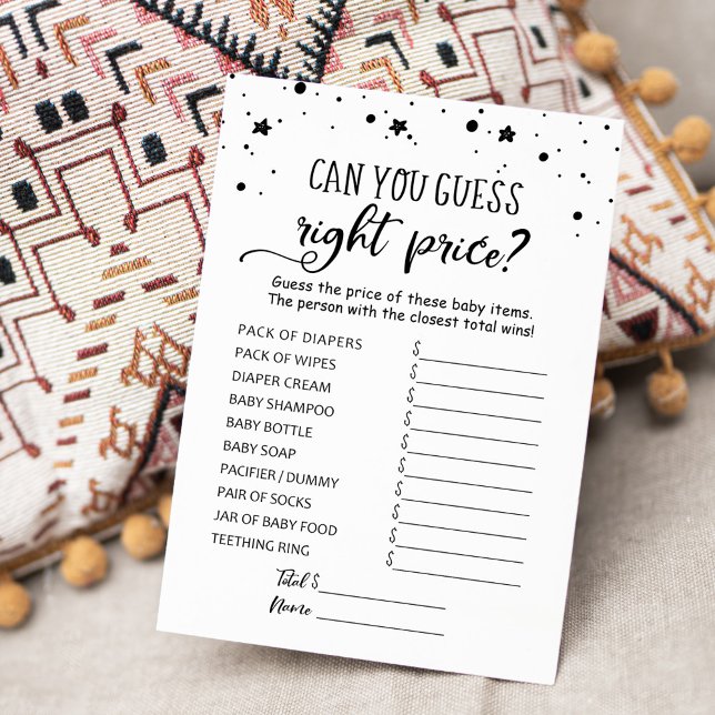 Guess right price game Baby Shower party Card (Creator Uploaded)