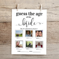 Guess the age of the Bride Bridal Shower Game