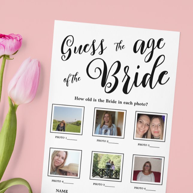 Guess the age of the Bride Bridal Shower Game (Creator Uploaded)