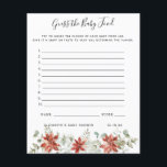 Guess the Baby Food | Baby Shower Game<br><div class="desc">This baby shower game card features beautiful soft watercolor winter florals in shades of red and white that are balanced with lush greenery, making it a warm and airy palette. Change background colour or add graphics to match your shower theme. Need coordinating graphics please contact me for a custom order....</div>