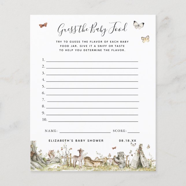 Guess the Baby Food | Baby Shower Game (Front)