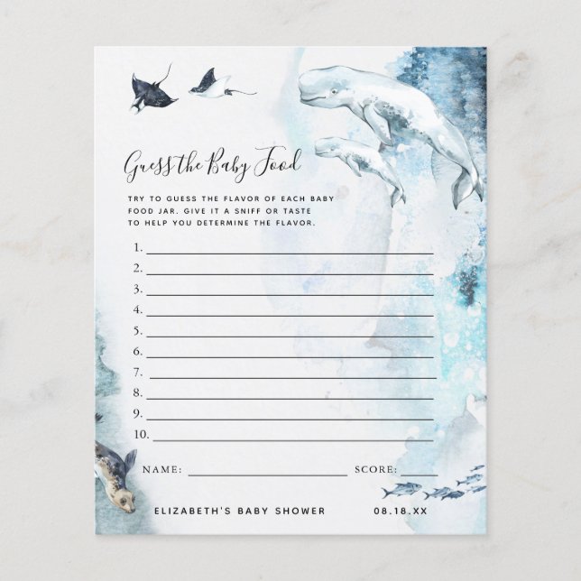 Guess the Baby Food | Baby Shower Game (Front)