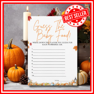 GUESS THE BABY FOOD Baby Shower Game Cute Pumpkin Invitation