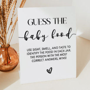 Guess The Baby Food Baby Shower Game  Pedestal Sign