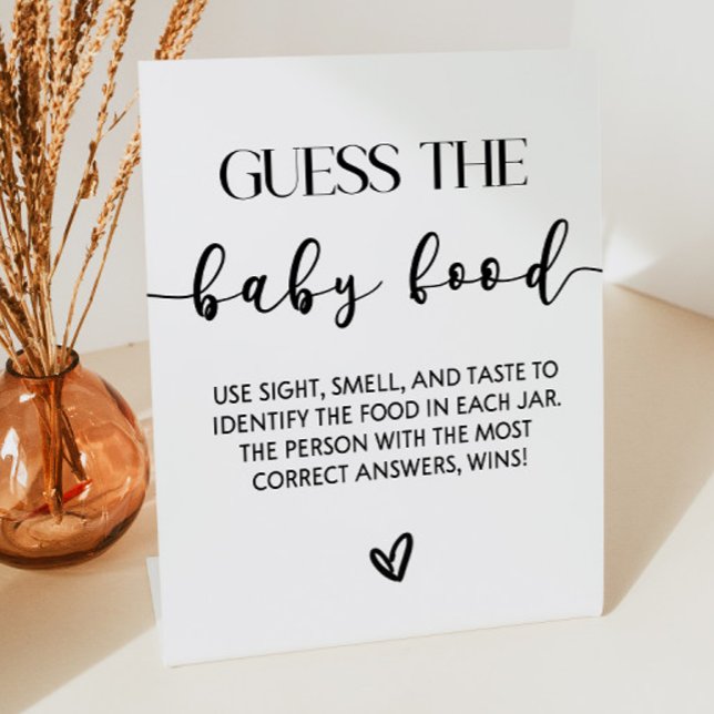 Guess The Baby Food Baby Shower Game  Pedestal Sign (Creator Uploaded)