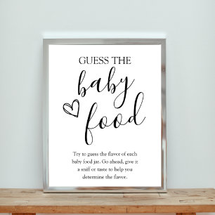 Guess the Baby Food Baby Shower Game Sign