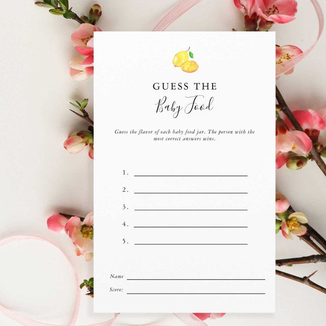 Guess the Baby Food Lemon Baby Shower Game (Creator Uploaded)