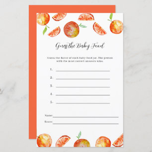 Guess the Baby Food Little Cutie Baby Shower Game