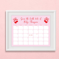 Guess the Birth Date Cherry Baby Shower Calendar