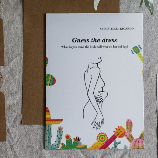Guess the bride dress bridal shower game Card (Creator Uploaded)