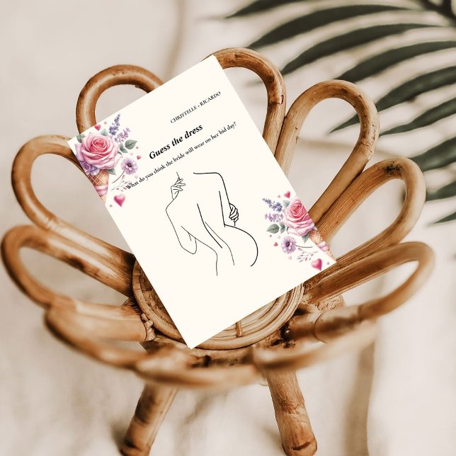 Guess the bride dress bridal shower game Card (Creator Uploaded)