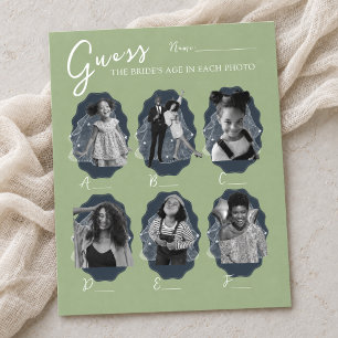 Guess the Bride's Age Photo Bridal Shower Game