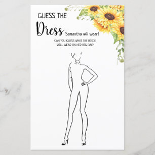 Guess the dress bridal shower english spanish game