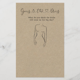 Guess The Dress Bridal Shower Game