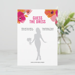 Guess the Dress Bridal Shower Game Card Floral