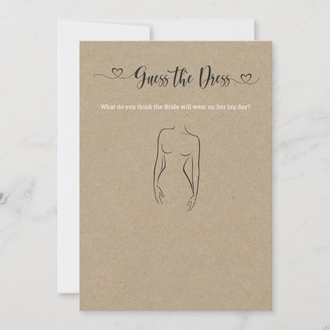 Guess the Dress Bridal Shower Game Invitation (Front)