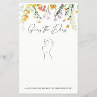 Guess the Dress Bridal Shower Game Wildflowers