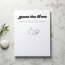 Guess the Dress Bridal Shower Party Game