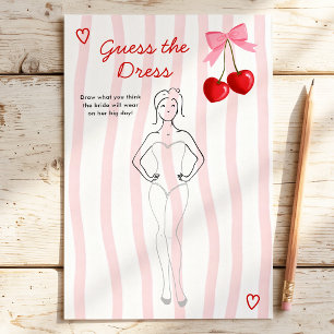 Guess the Dress Cherry Pink Bow Bridal Shower Game