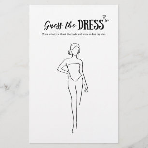 Guess The Dress Game for Wedding or Bridal Shower