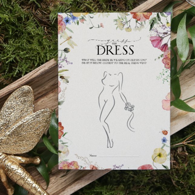 Guess the Dress Pressed Floral Bridal Shower Game (Bridal Shower Game!)