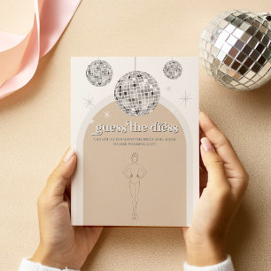 Guess the Dress Silver Disco Bridal Game Card