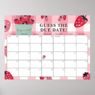 Guess the Due Date Berry Sweet Baby Shower Poster