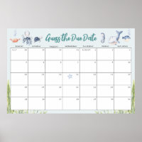Guess the Due Date Under the Sea Baby Shower Game
