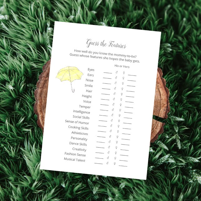 Guess The Features Baby Sprinkle Game Card (Creator Uploaded)