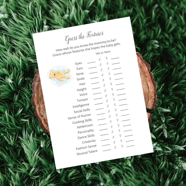 Guess The Features Game Boy Teddy Bear Card (Creator Uploaded)