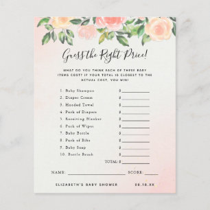 Guess The Price Baby Shower Game