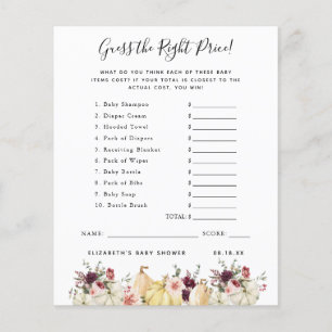 Guess The Price   Baby Shower Game