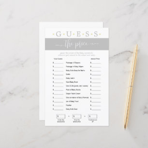 Guess the Price Game Gender Neutral Baby Shower