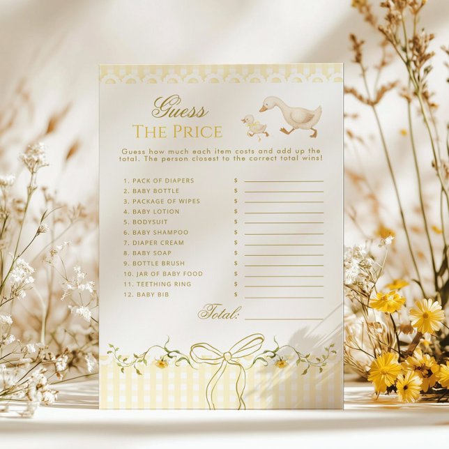 Guess the Price Silly Goose Baby shower game (Creator Uploaded)