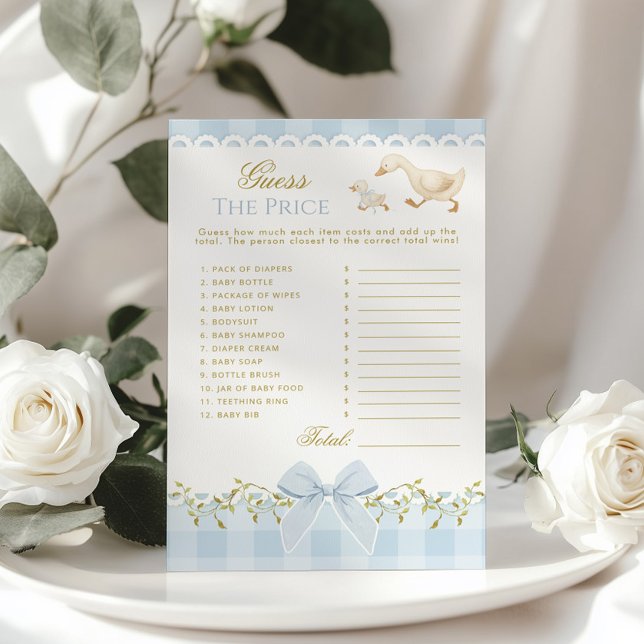 Guess the Price Silly Goose Blue Gingham Baby Game (Creator Uploaded)