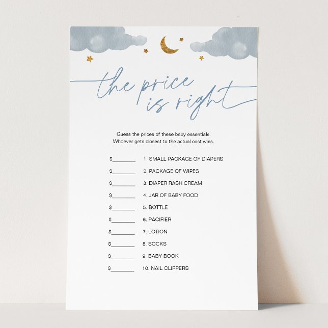 Guess the Price Twinkle Star Baby Shower Game (Creator Uploaded)