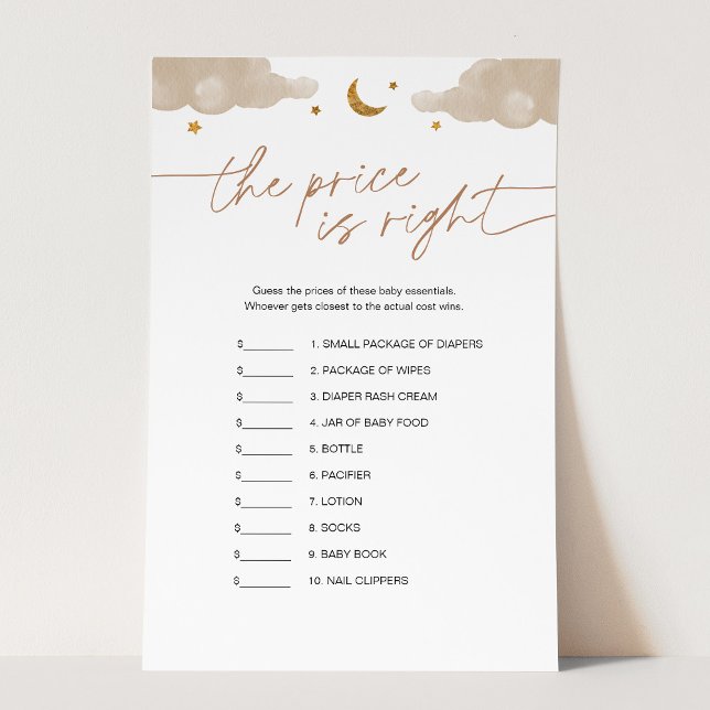 Guess the Price Twinkle Star Baby Shower Game (Creator Uploaded)