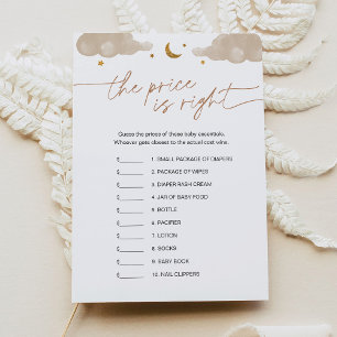 Guess the Price Twinkle Star Baby Shower Game Invitation