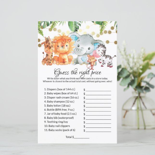 Guess the right price Baby Shower  Games (Standing Front)